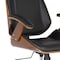 Armen Living Century Office Chair with Multifunctional Mechanism in Chrome finish with Black Faux Leather LCCEOFCHBL - alternate 2